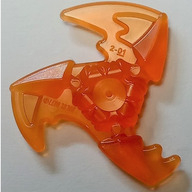 Lego shuriken, průhledná oranžová (73766a TRANS-ORANGE)
